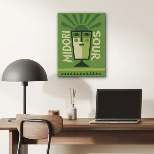 Grafisch - Art - Cocktail - Groen PET vilt klein -sfeer5