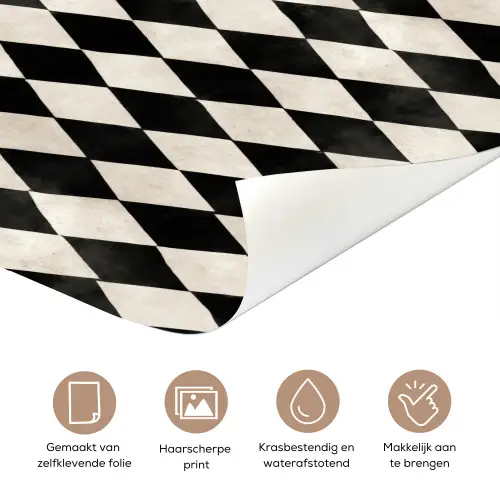 Klassiek - Patroon - Zwart deurposter klein 289 -closeup_NL