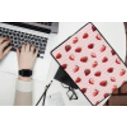 Strepen - Aardbei - Roze laptophoes neopreen klein 279 -bureau