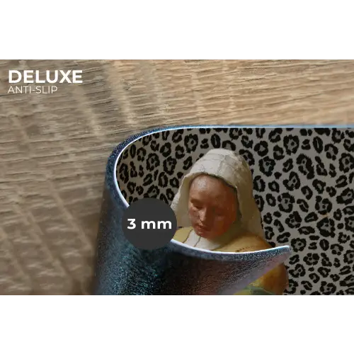 Melkmeisje - Kunst - Panterprint - Vermeer - Schilderij - Oude meesters Placemat vinyl groot -closeup