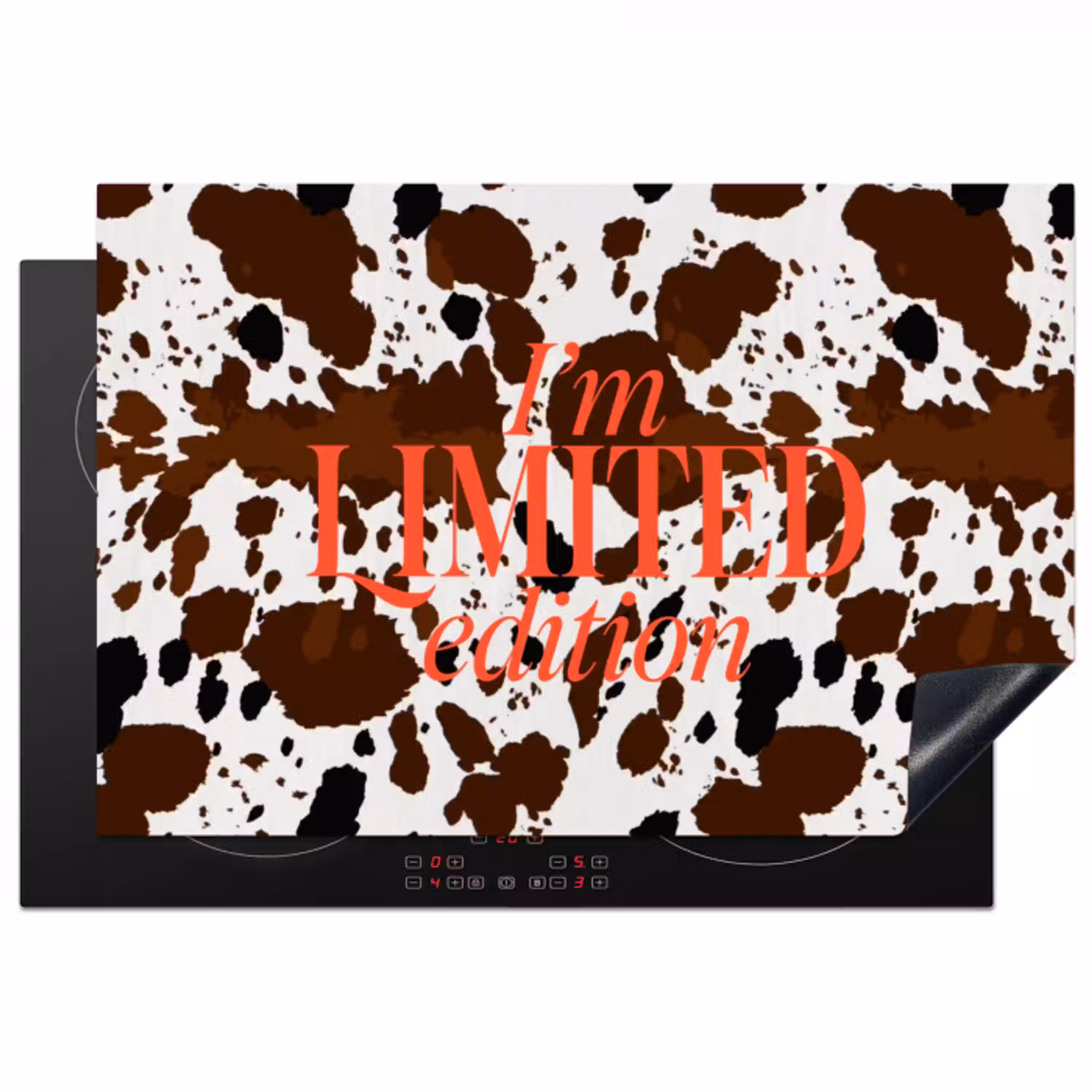 Koeienprint - Limited edition - Rood Inductie beschermer vinyl 3mm klein -3d