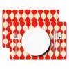 Golvend patroon - Retro - Rood - Beige Placemat vinyl groot 368 -zzsfeer2_Kitchenyeah-website