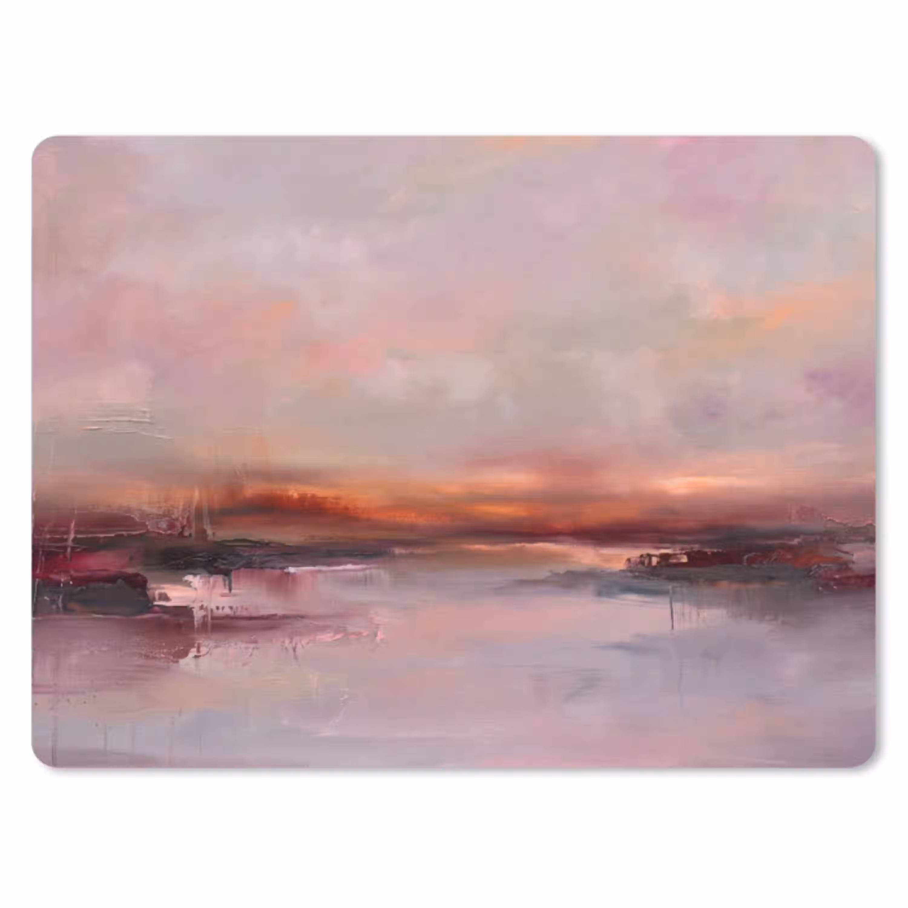 Landschap - Zonsondergang - Abstract - Modern - Roze muismat rubber klein -3d