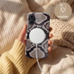 Slangenleer - Patroon - Beige Toughcase MagSafe Apple iPhone 17 klein -USP_MagsafeV