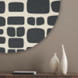 Modern - Organisch - Zwart Akoestische PET Vilt - Rond klein 838 -sfeer5_closeup