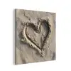 Hartvorm - Getekend - Beige - Zand aluminium wit klein -3d