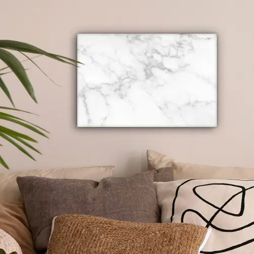 Marmer - Grijs - Wit - Marmerstructuur canvas 2cm klein -sfeer1