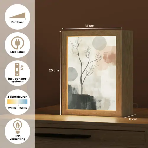Wabi sabi - Beige - Plant Light Box met kabel (Tafellamp) klein -USP_NL