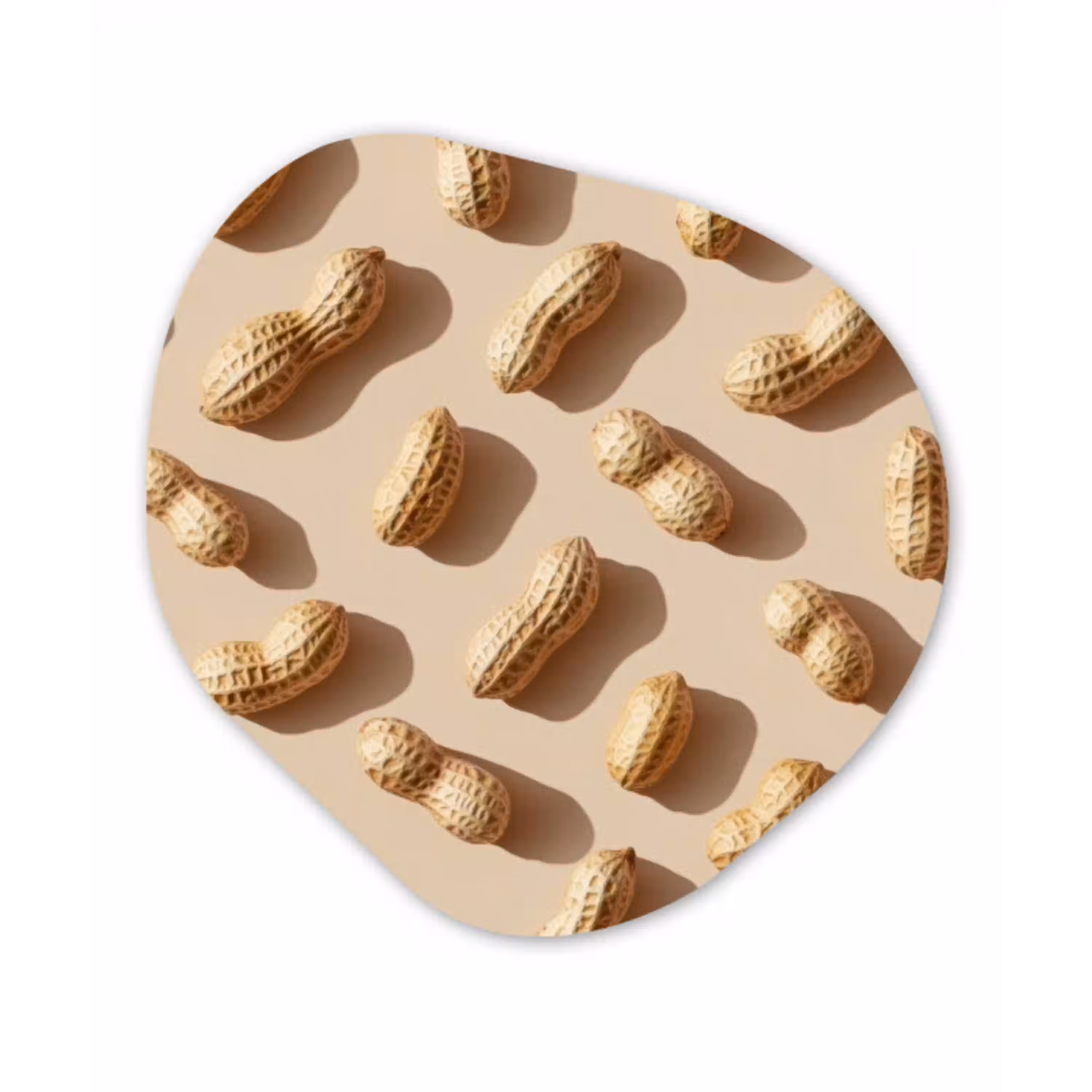 Pinda's - Patroon - Beige Wandcirkel Organisch Aluminium middel -3d