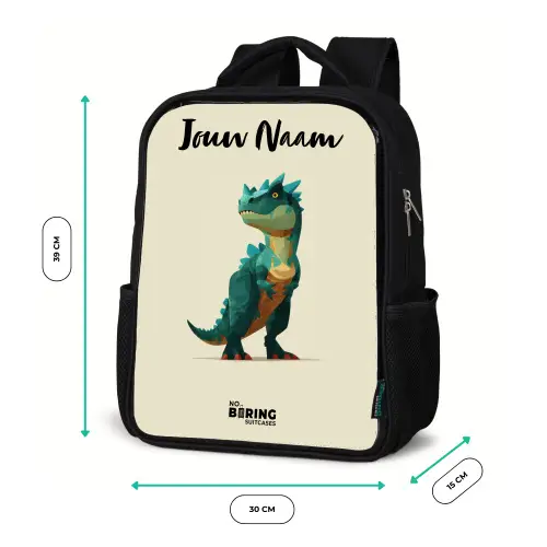 Dino - Dier - Groen Rugzak - Zwart middel -productfoto_formaten
