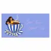 Mok - Koffie - Vrouw - Paars Muismat XXL klein -3d_leeg