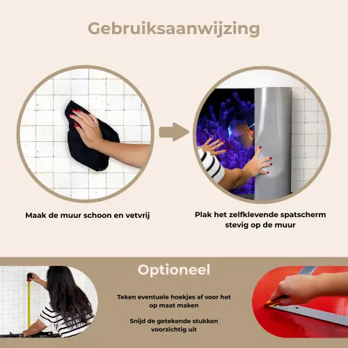Koraal - Vis - Oranje - Zee keuken achterwand spatscherm klein -gebruiksaanwijzing_NL