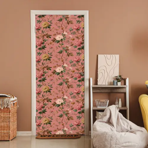 Klassiek - Botanisch - Roze deurposter klein 289 -sfeer1