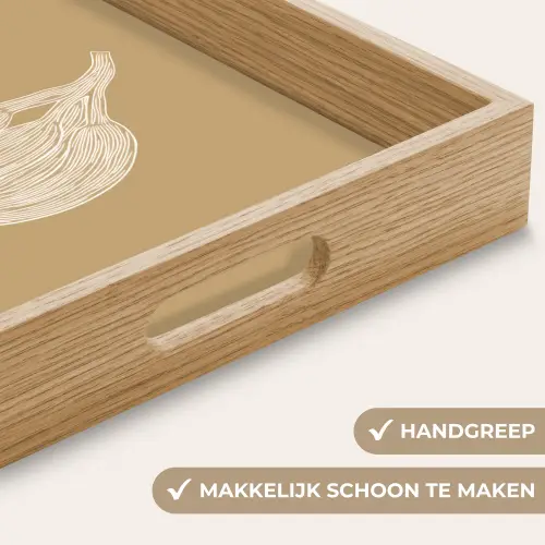 Bananen - Beige - Lijntekening - Minimalistisch Dienblad Rechthoek middel -USP_HandgreepNL