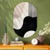 Abstract - Japandi - Beige - Modern Wandcirkel Ovaal Glas middel -sfeer2