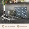 Patroon - Bloemen - Wit - Blauw keuken achterwand spatscherm klein 900 -usp_NL