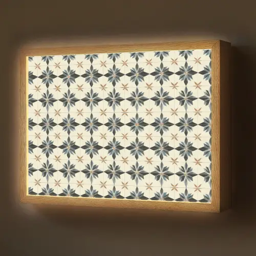 Sierlijk - Ornament - Blauw Light Box met batterij (Wandlamp) middel 907 -z3d_website