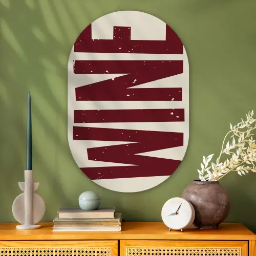 Wine - Red - Decoratie - Japandi Wandcirkel Ovaal Glas middel -sfeer2