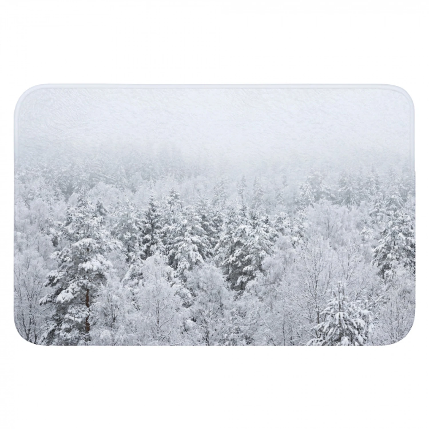 Bos - Sneeuw - Winter - Natuur - Wit Badmat klein -3d