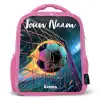 Neon - Net - Voetbal - Kleurrijk Kinderrugzak - Roze middel -3d