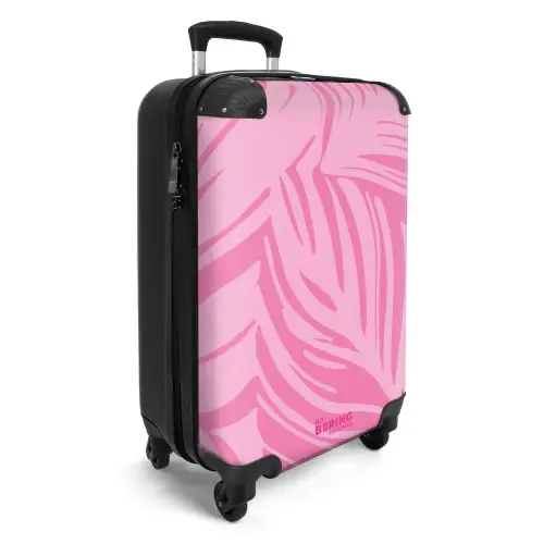 Grote bladeren in verschillende tinten roze NBS - Handbagage koffer - Kinderen Unisex middel -productfoto_3d