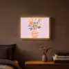 Vaas - Gestreept - Bloemen - Oranje Light Box met batterij (Wandlamp) middel -sfeer4