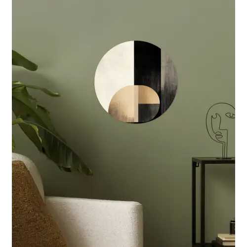 Vormen - Modern - Zwart Wandcirkel behangsticker klein -sfeer2