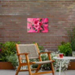Bloemen - Verf - Roze Tuinposter op houten frame 2 cm dik klein -sfeer3