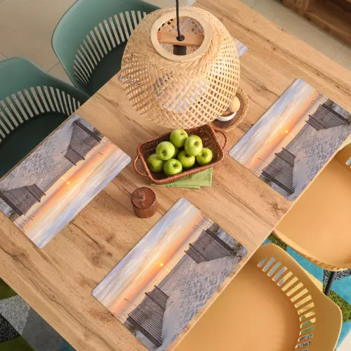 Zonsondergang - Strand - Zand Placemat vinyl groot -zzsfeer5_Kitchenyeah-website