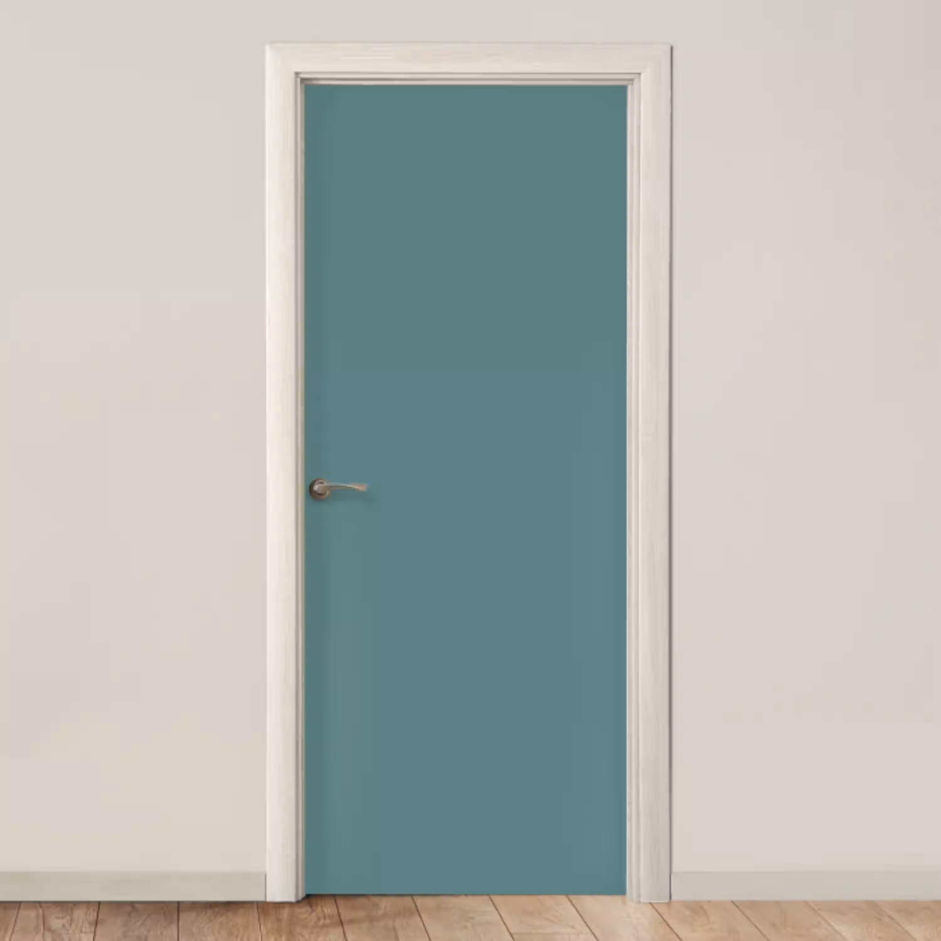 Serene - Teal - Blauw deurposter klein 289 -3d_beige