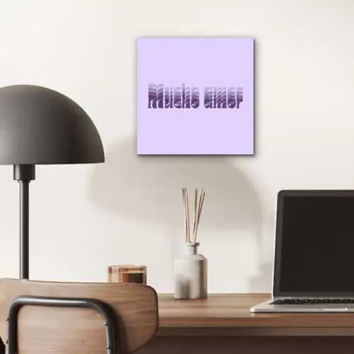 Mucho amor - Paars - Gelaagde letters aluminium wit klein -sfeer5