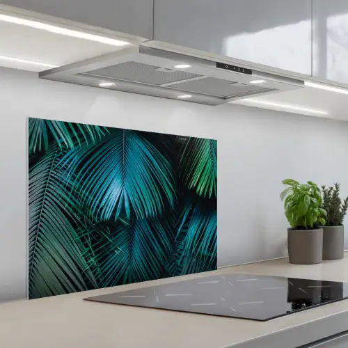 Jungle -  Palmblad - Natuur keuken achterwand spatscherm middel -3d_schuin