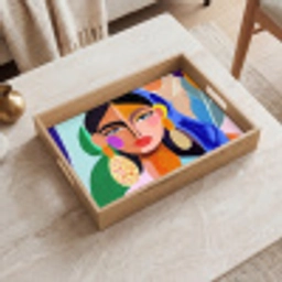 Portret - Vrouw - Modern Dienblad Rechthoek middel -sfeer1