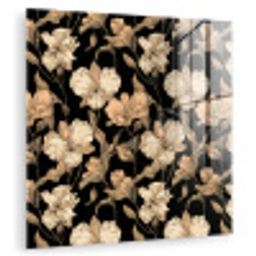 Orchideeën - Lijntekening - Patroon - Beige - Zwart plexiglas 5mm klein 11 -zzzproduct_nieuw