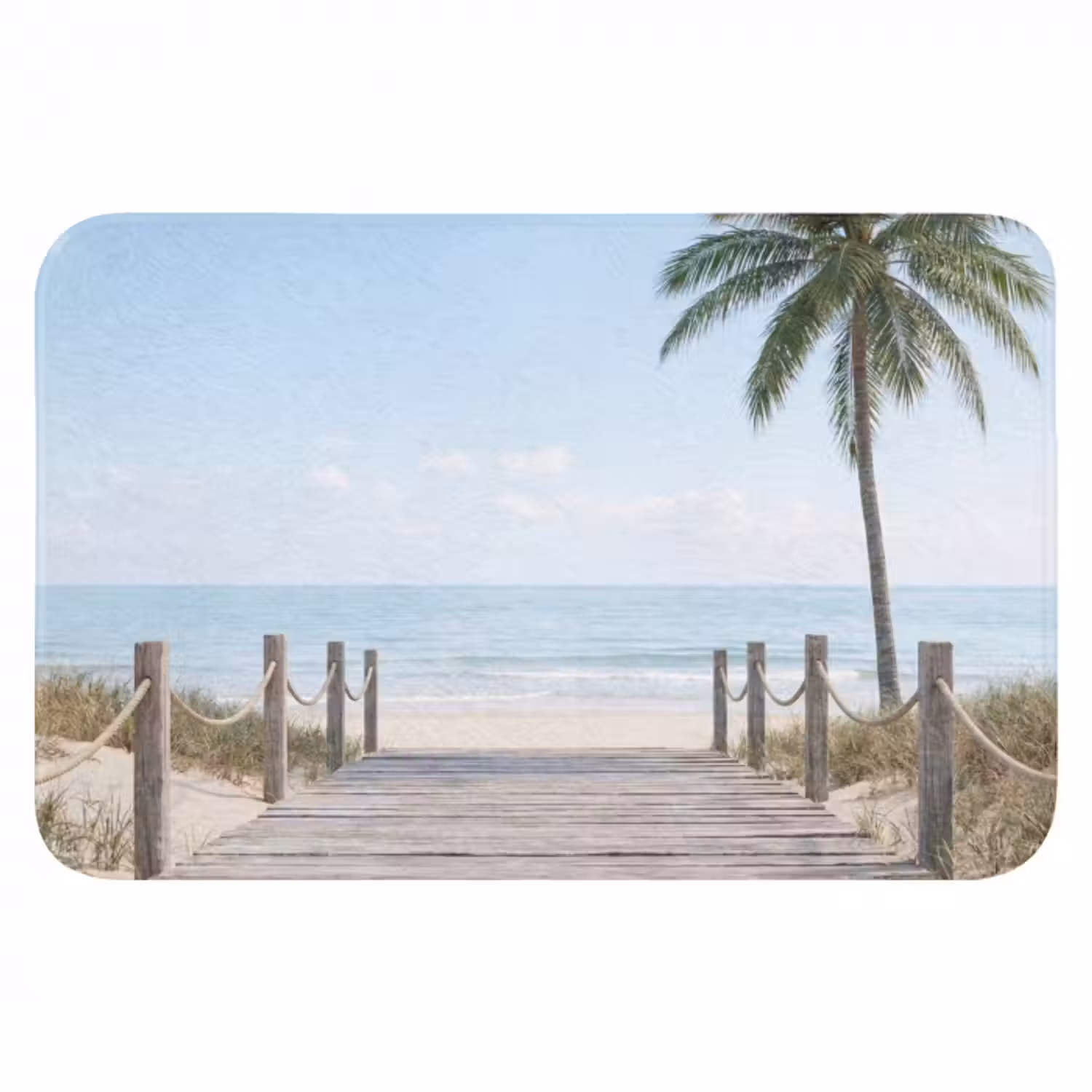 Badematte - Palmen - Weg - Horizont