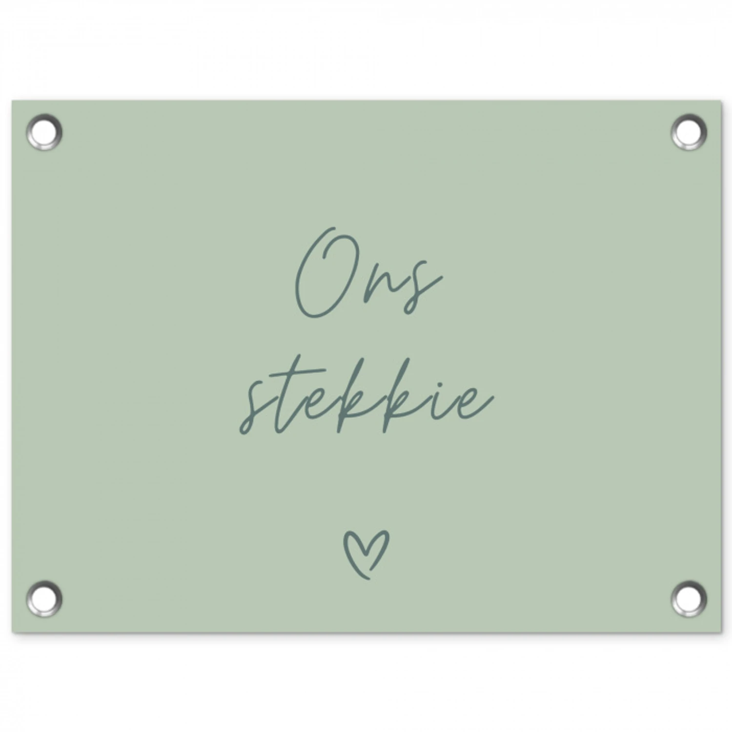 Ons Stekkie met Hart tuinposter los doek klein -3d