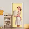 Handdoeken - Vrouw - Jurk - Roze deurposter klein -sfeer4