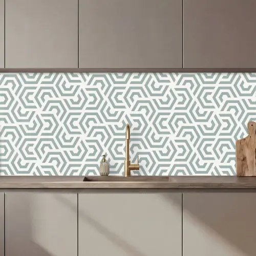 Design - Lijn - Patroon - Groen keuken achterwand 2 middel 871 zz_3dshopping