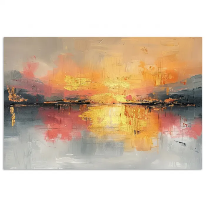 Modern - Abstract - Goud - Roze poster papier klein -3d