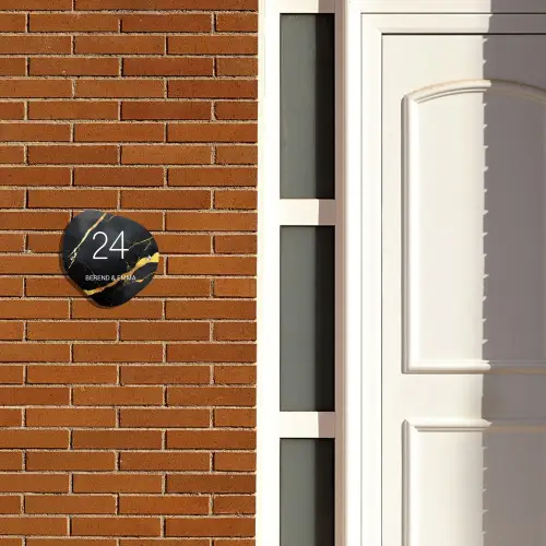 Goud zwart marmer - Klassiek Naambord Organisch middel -sfeer3