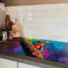 Kikker - Felgekleurd - Tak - Regenboog Inductie beschermer vinyl 3mm klein -sfeer3