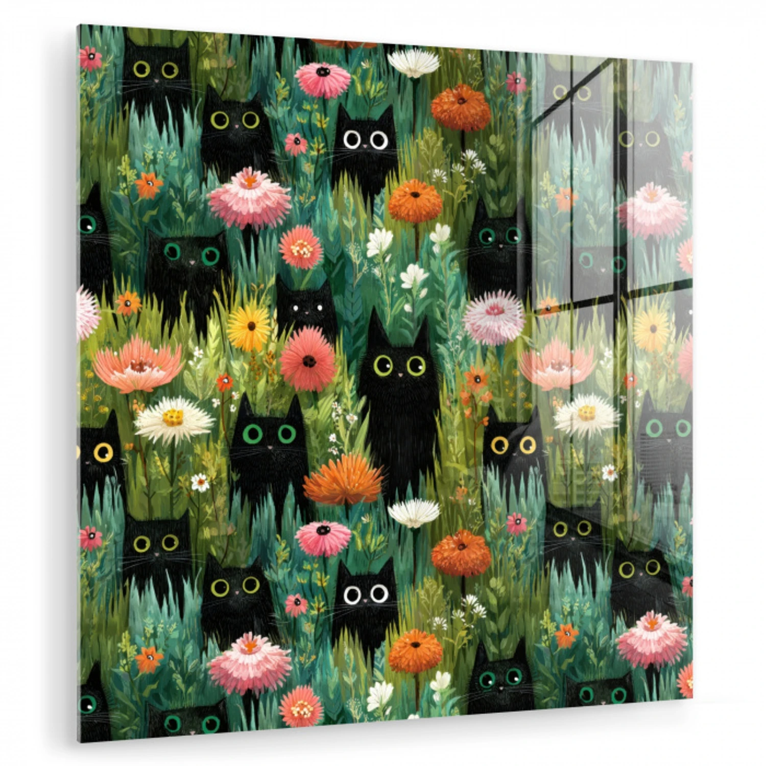 Katten - Bloemen - Kleurrijk plexiglas 5mm klein 11 -zzzproduct_nieuw