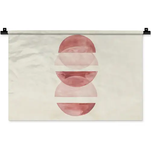 Minimalistisch - Cirkels - Roze Wandkleed katoen klein -zz3d