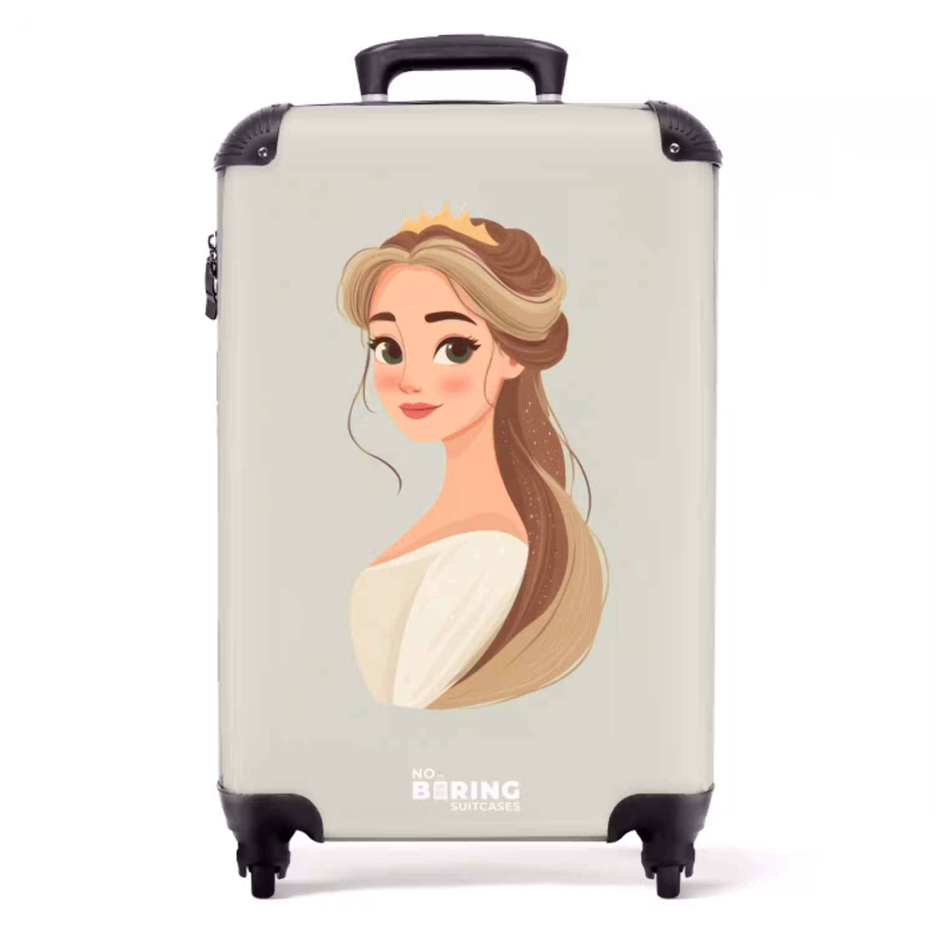 Prinses met een tiara - Groen NBS - Handbagage koffer - Volwassenen Unisex middel -productfoto_recht