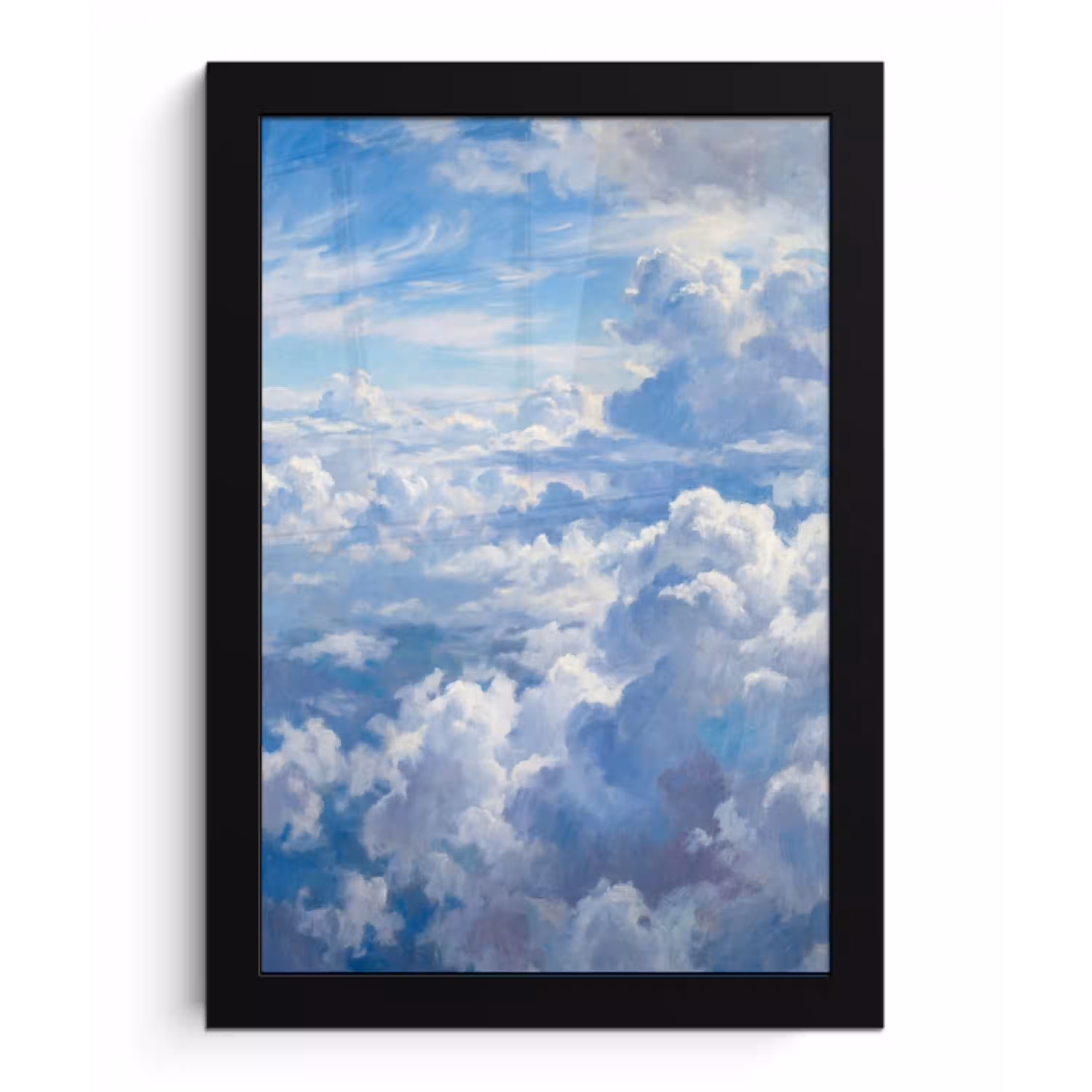 Wolken - Lucht - Natuur - Abstract - Blauw fotolijst zwart zonder passe partout klein -3d