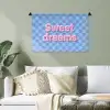 Sweet dreams - Vierkanten - Roze - Blauw Wandkleed katoen klein -sfeer7