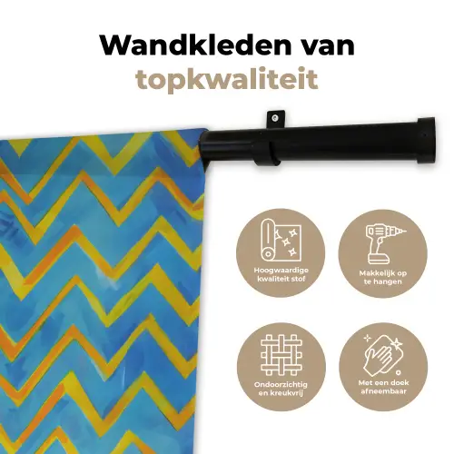 Mok - Koffie - Zigzag - Slagroom Wandkleed katoen klein -sfeer2