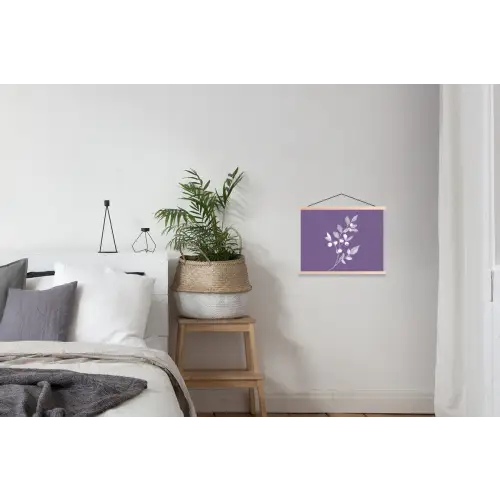 Tak - Sierlijk - Bladeren - Minimalistisch textielposter latten blank klein -woonkamer