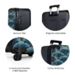 Patroon - Ginkgoblad - Blauw NBS - Large koffer - Volwassenen Unisex groot -zzzzzzzbolletjes_FR