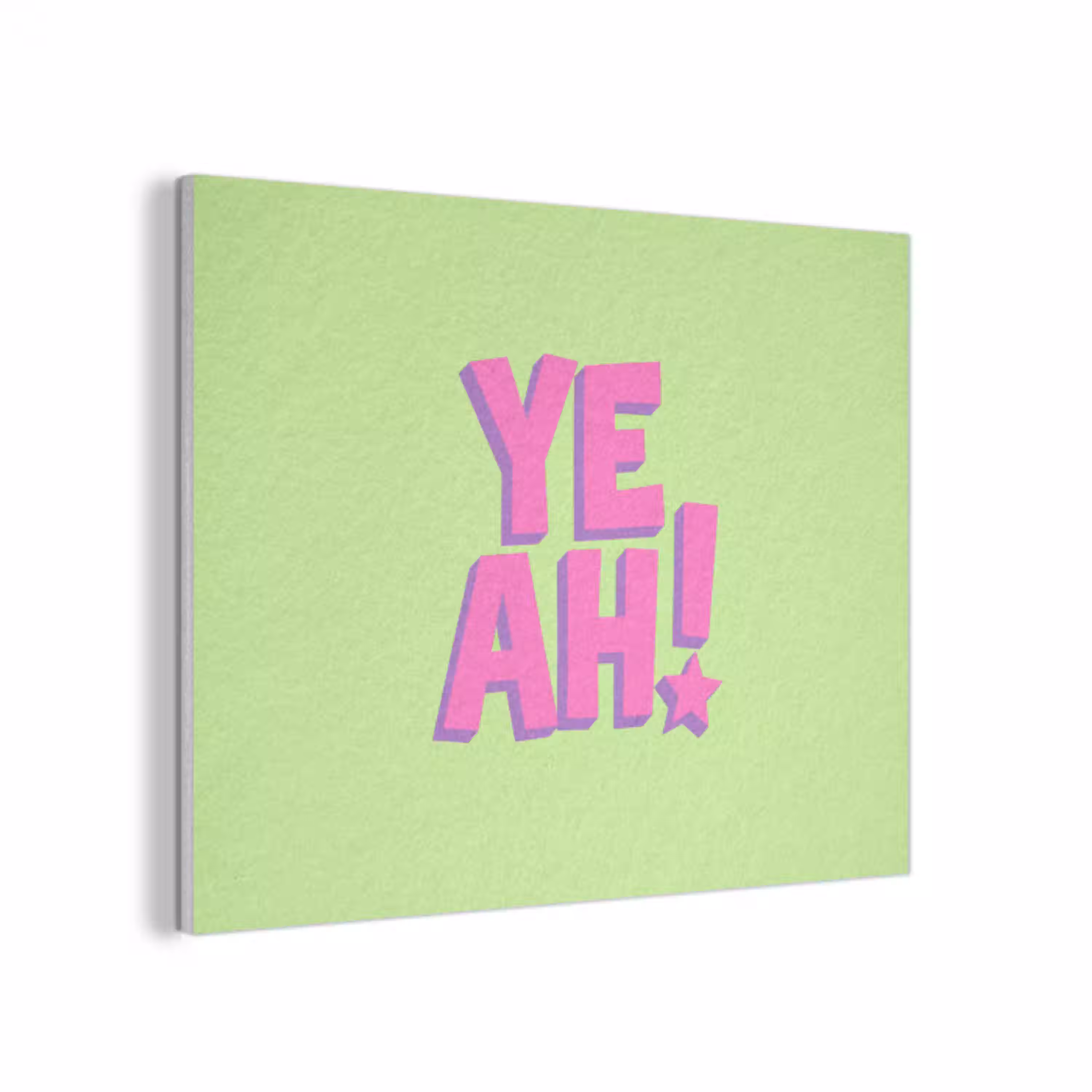 Groen - Neon - Quote PET vilt klein -3d